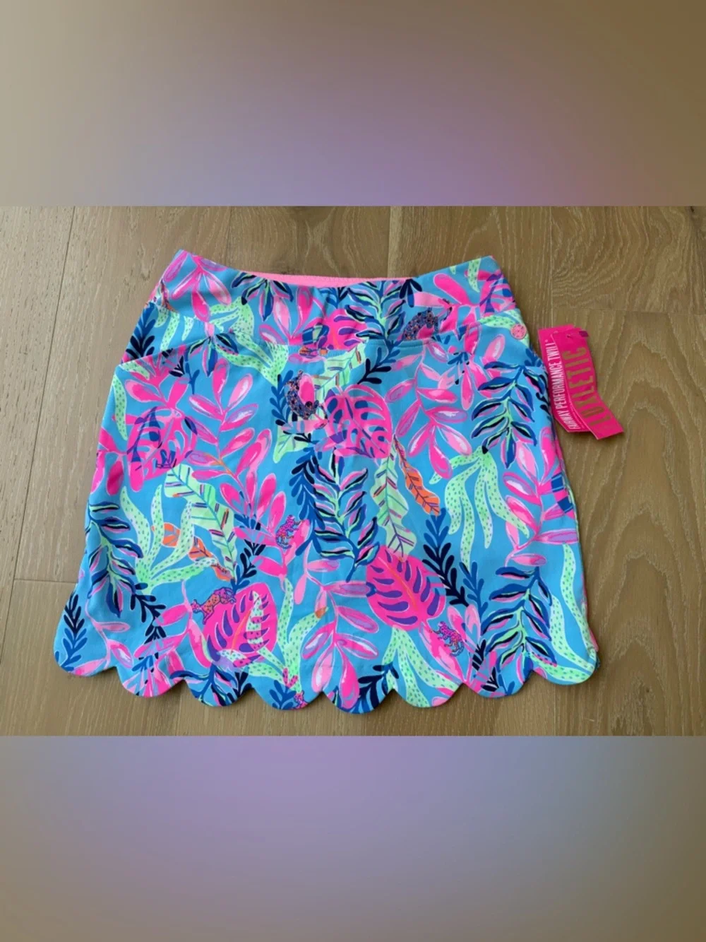 Lilly Pulitzer NEW Monica Scallop Skort UPF 50+ Pink & Blue - Picture 1 of 3